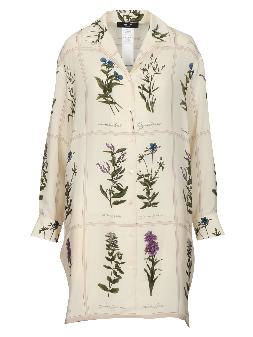 WEEKEND MAX MARA Vestito Corto in Crepe Avorio con Fantasia Avorio+color