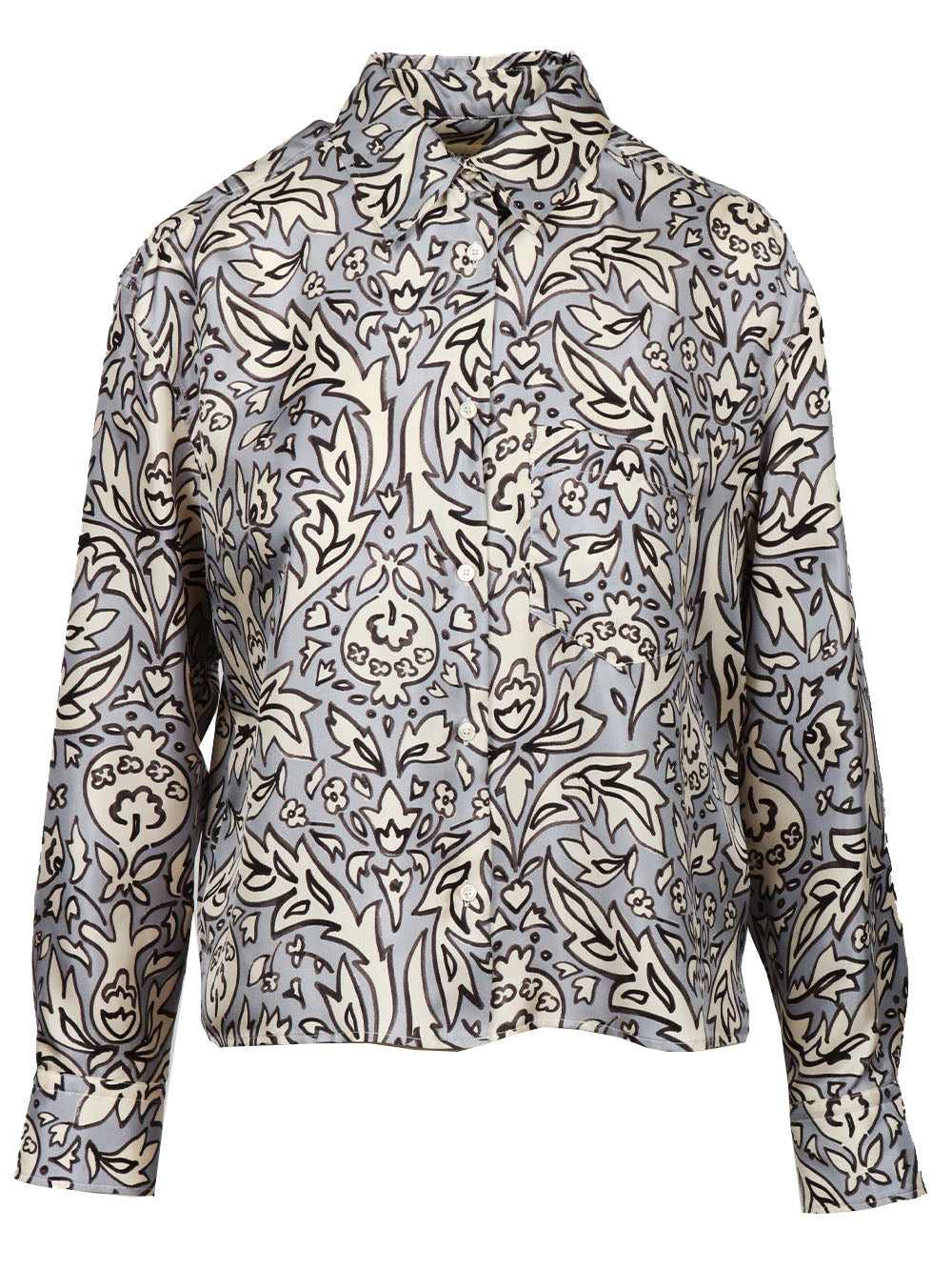 WEEKEND MAX MARA Camicia Enfasi in Twill di Seta a Fantasia Polvere e Panna Polvere/panna