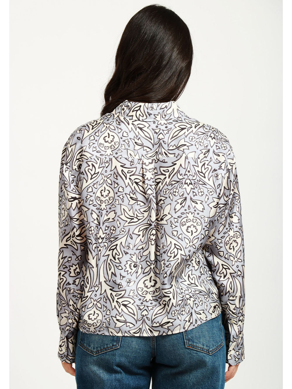WEEKEND MAX MARA Camicia Enfasi in Twill di Seta a Fantasia Polvere e Panna Polvere/panna