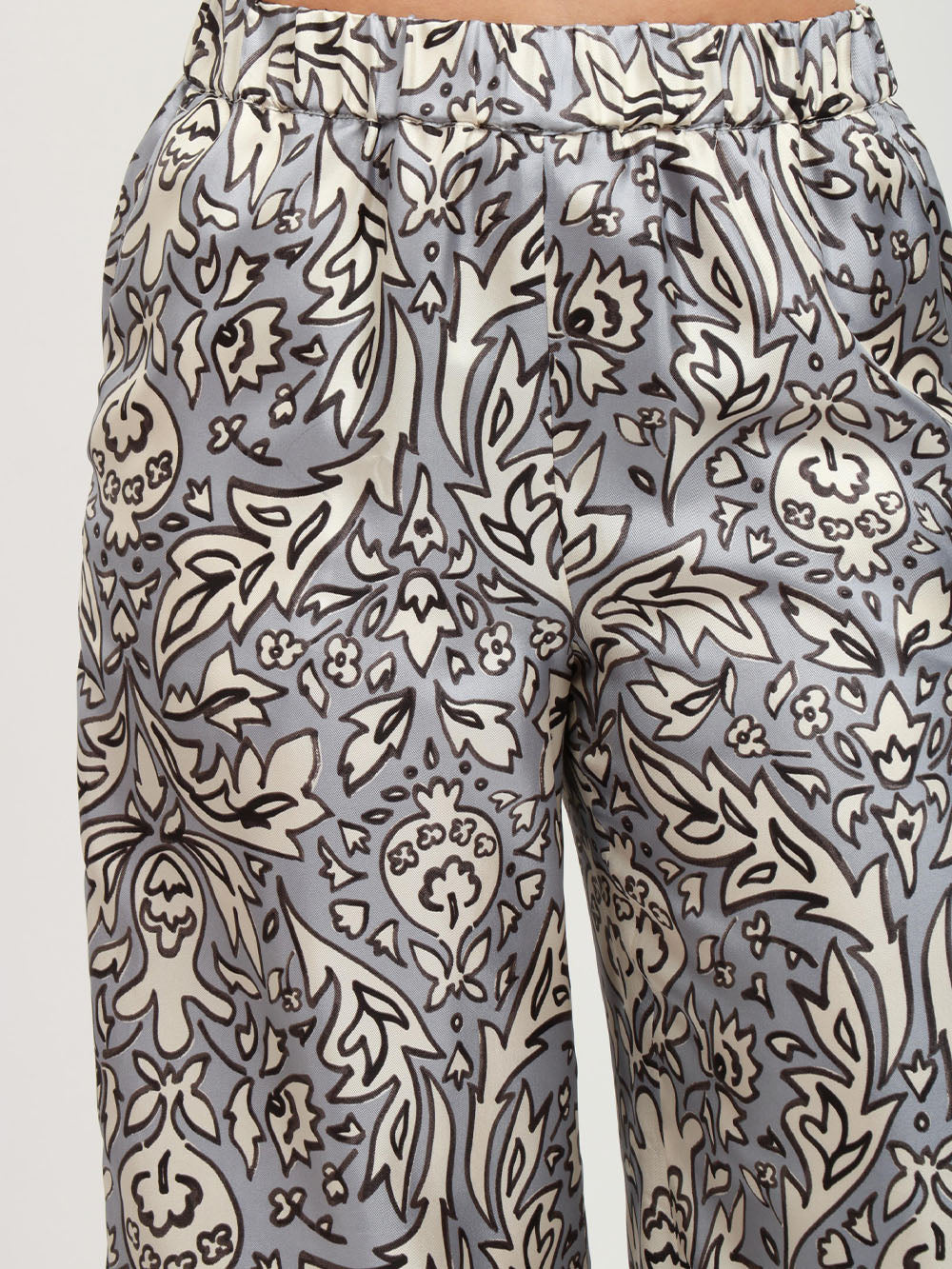 WEEKEND MAX MARA Pantaloni Eusebio in Twill di Seta a Fantasia Polvere e Panna Polvere/panna