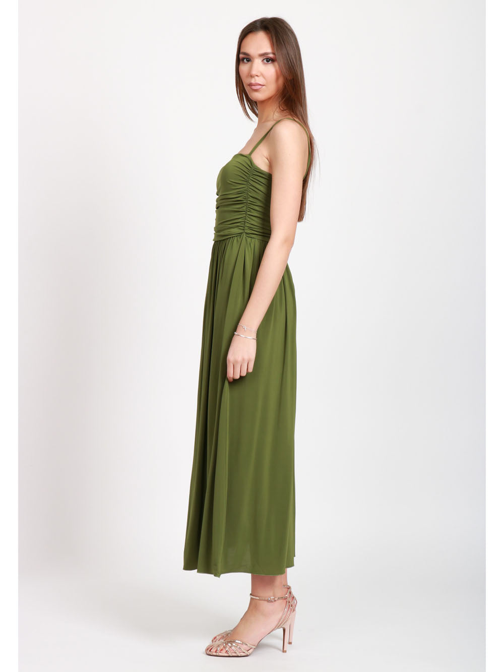 WEEKEND MAX MARA Vestito Ghia midi con drappeggio verde Verde