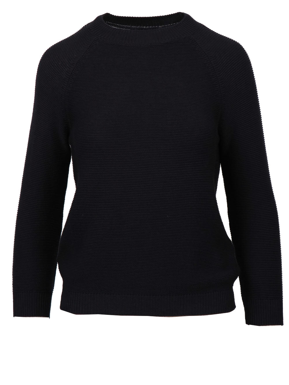 WEEKEND MAX MARA Maglia Linz Girocollo in Filo di Cotone Blu Notte Blu