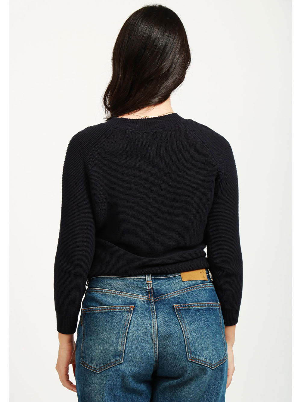 WEEKEND MAX MARA Maglia Linz Girocollo in Filo di Cotone Blu Notte Blu