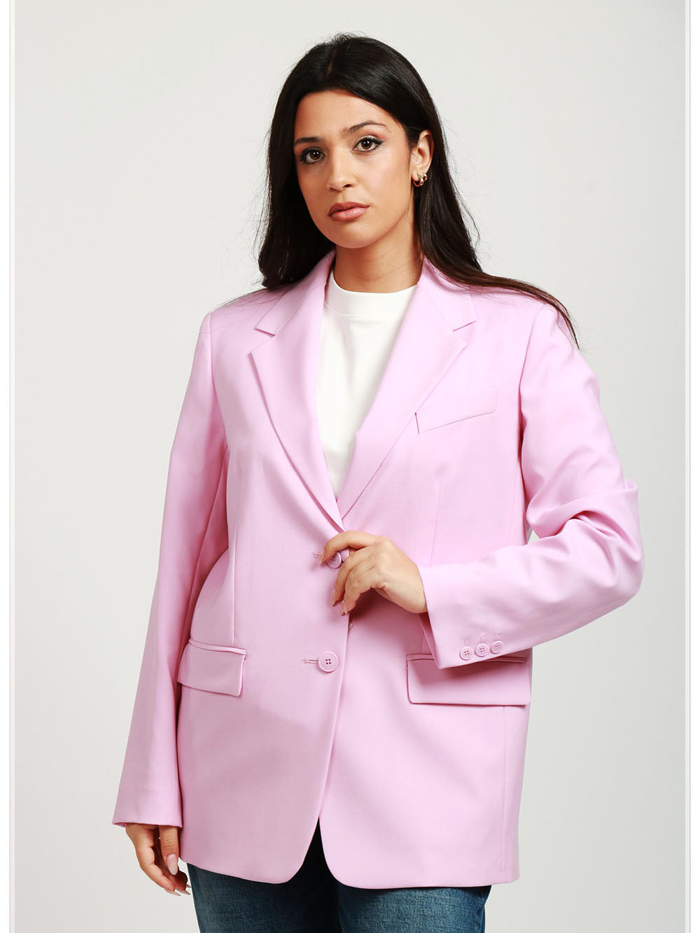 WEEKEND MAX MARA Giacca Materia Monopetto in Fresco di Lana Rosa Rosa