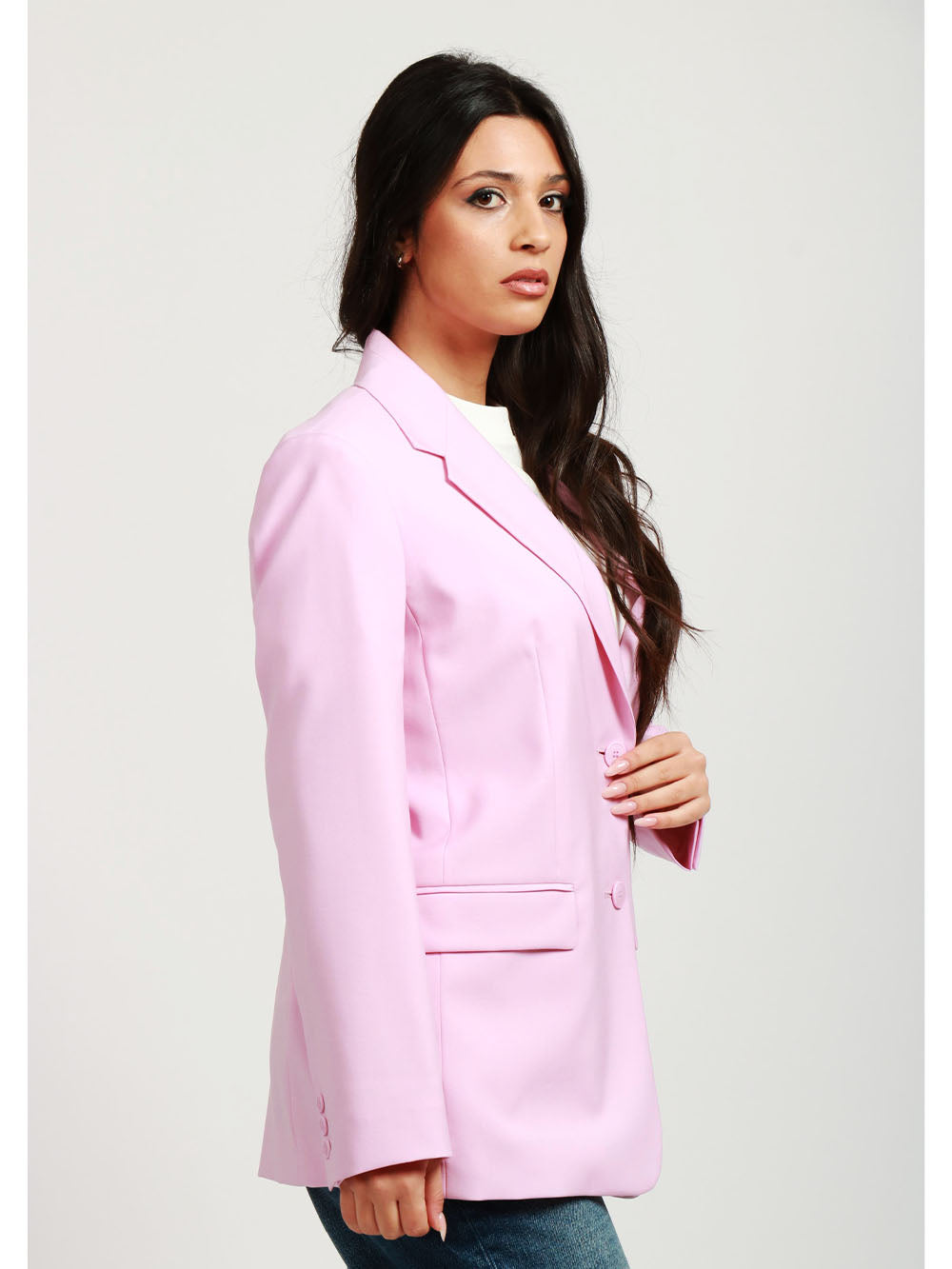 WEEKEND MAX MARA Giacca Materia Monopetto in Fresco di Lana Rosa Rosa