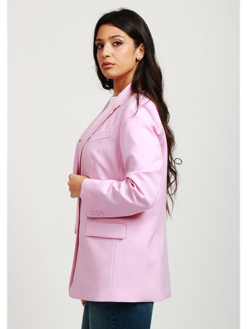 WEEKEND MAX MARA Giacca Materia Monopetto in Fresco di Lana Rosa Rosa
