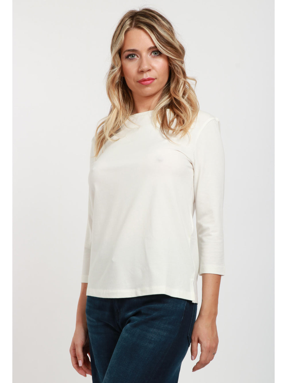 WEEKEND MAX MARA Maglia Multia Gircollo in Cotone Panna Panna