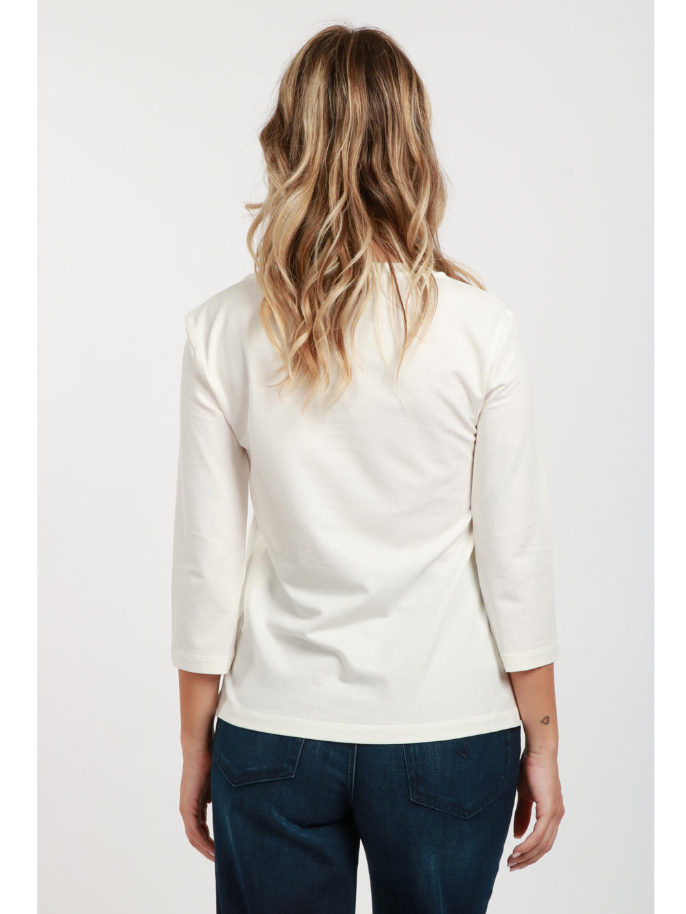 WEEKEND MAX MARA Maglia Multia Gircollo in Cotone Panna Panna