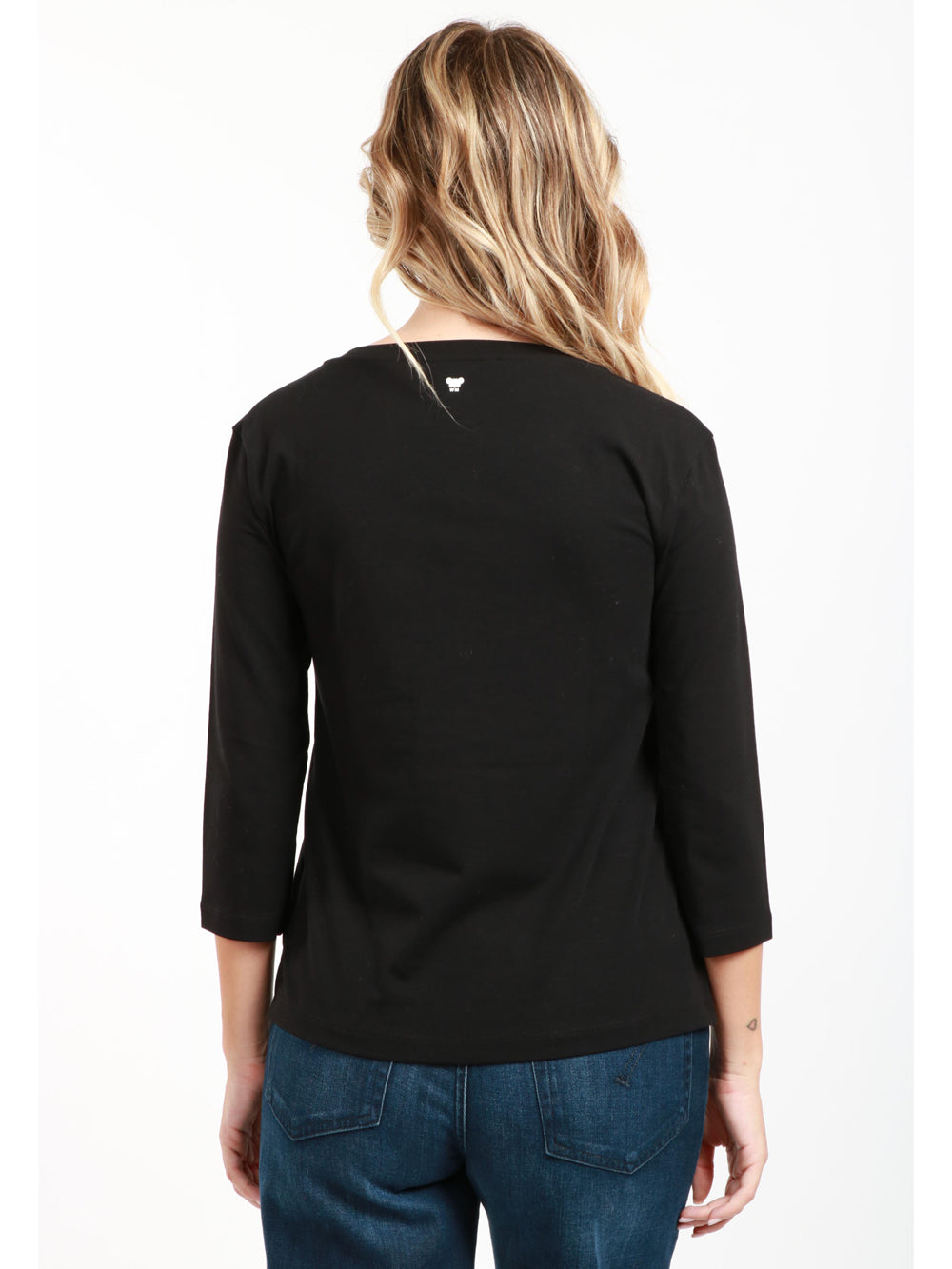 WEEKEND MAX MARA Maglia Multia Gircollo in Cotone Nera Nero