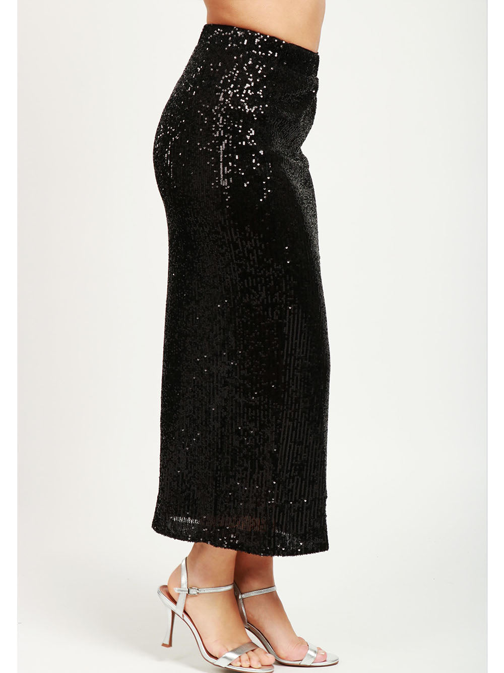 WEEKEND MAX MARA Gonna Ottelia a Tubino in Tulle Nera con Paillettes Nero