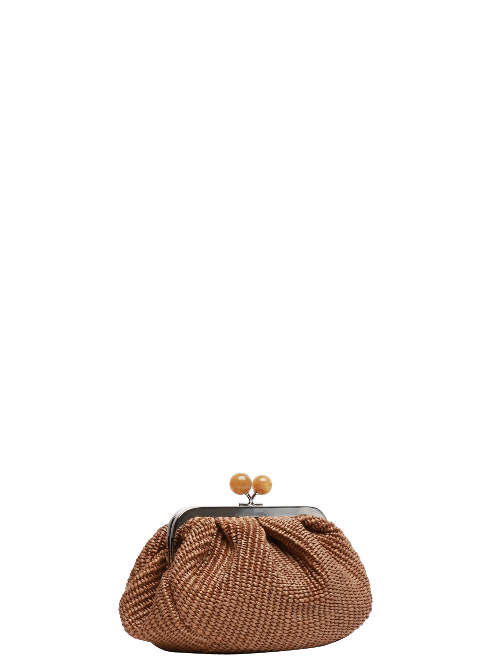 Borsa Pasticcino Palmas clutch in rafia beige