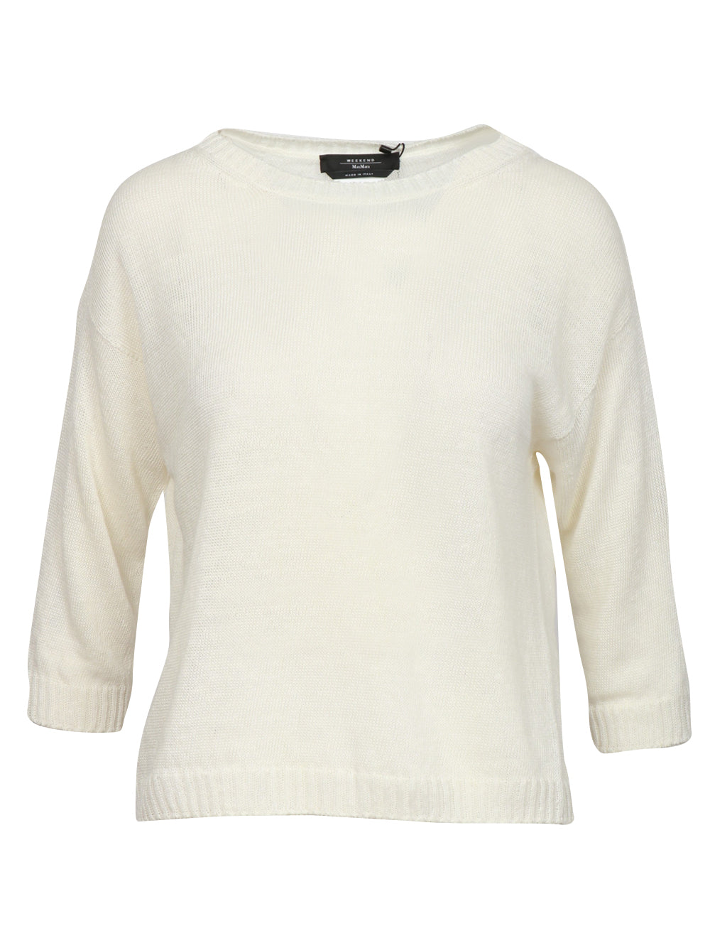 WEEKEND MAX MARA Maglia Selz in Lino Panna Avorio
