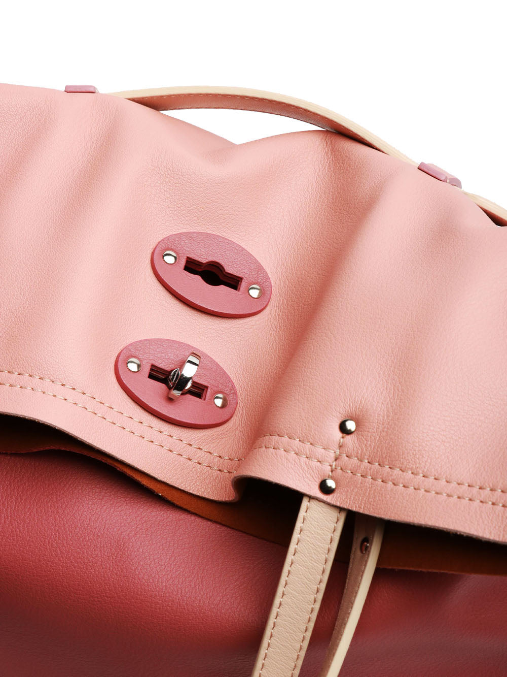 ZANELLATO Borsa a Spalla A' Spasso Saeta Multi Medium in Pelle Rosa Rosa