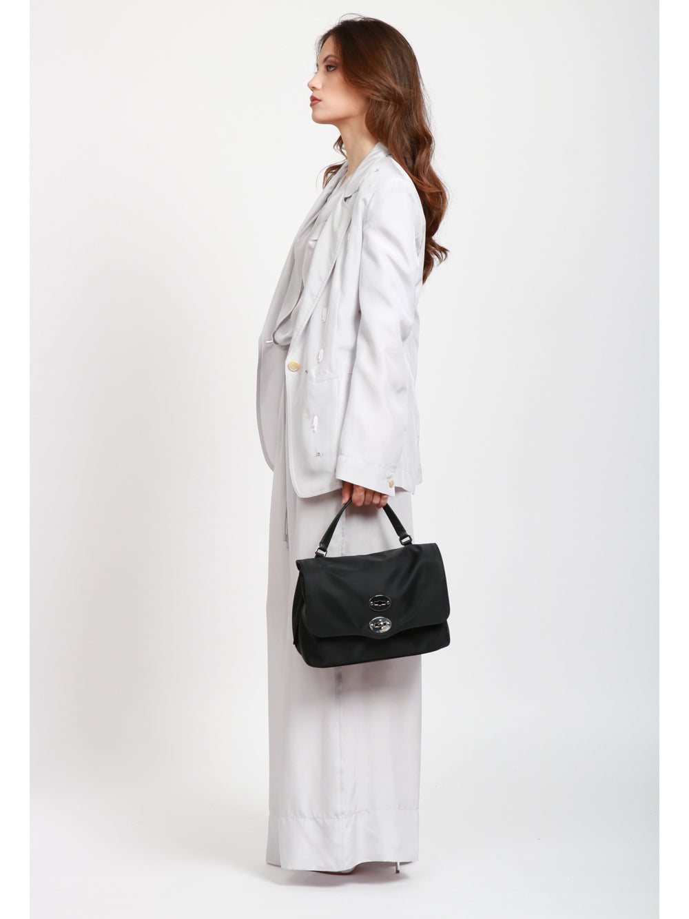 ZANELLATO Borsa a mano Postina Rimboccata Tokyo Small in Nylon Nera Nero