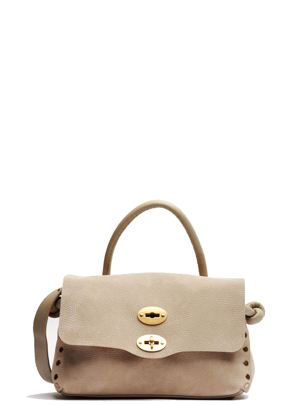 ZANELLATO Borsa a Mano Postina Veneziana Small in Suede Tortora Cemento
