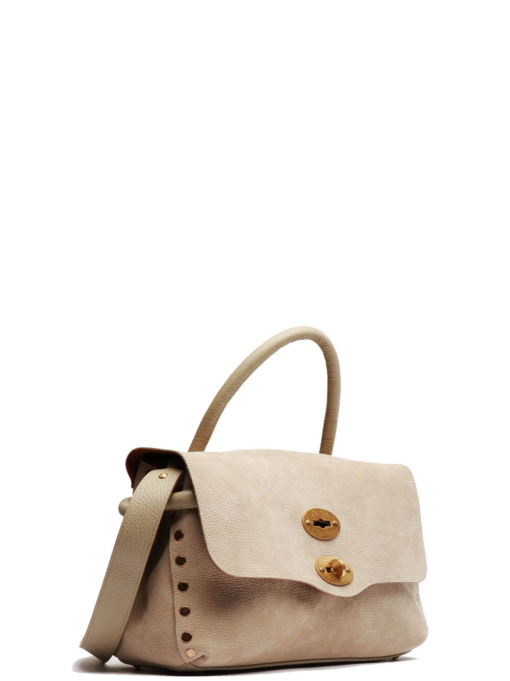ZANELLATO Borsa a Mano Postina Veneziana Small in Suede Tortora Cemento