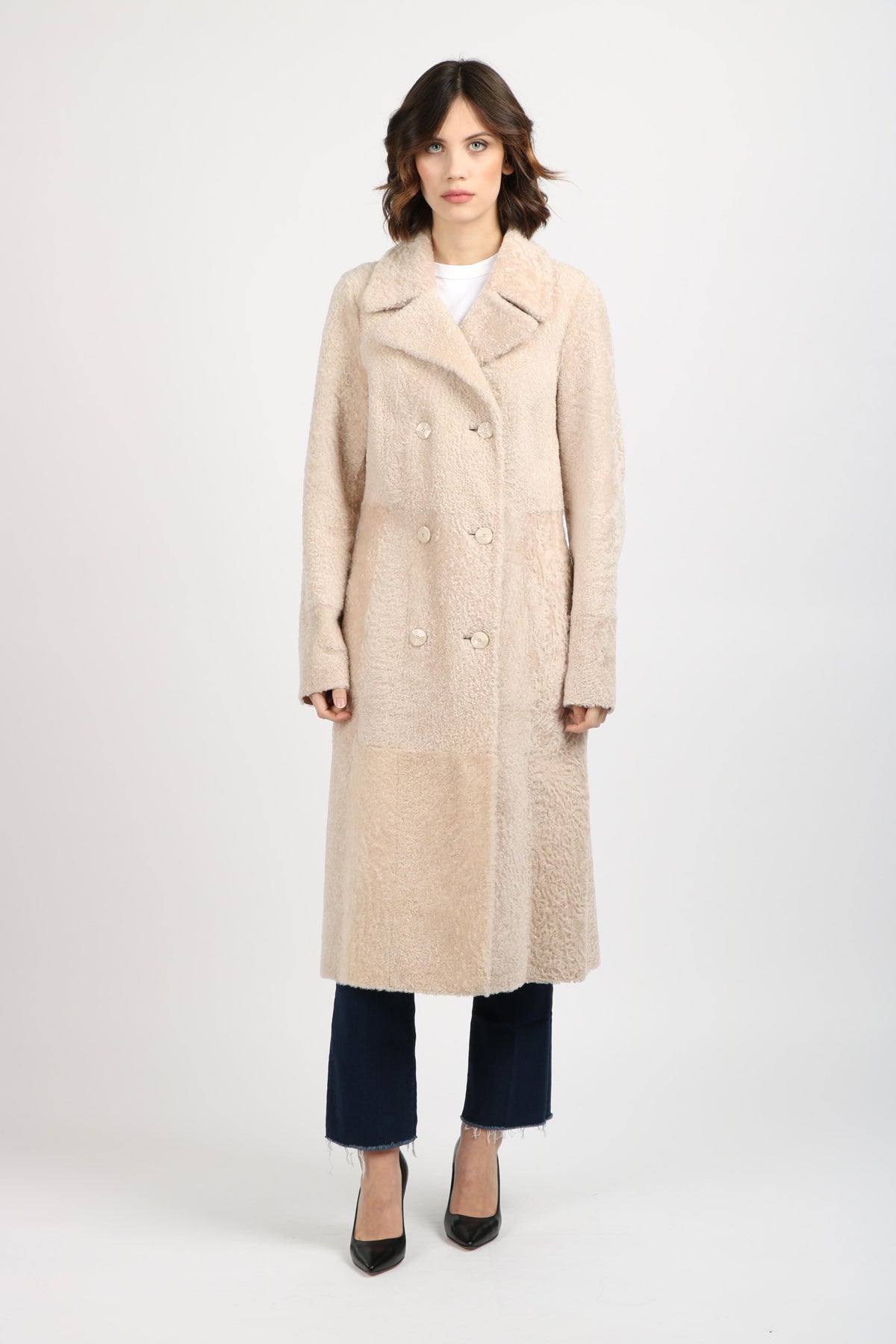 CAPPOTTO SHEARLING DOUBLE FACE IN MONTONE