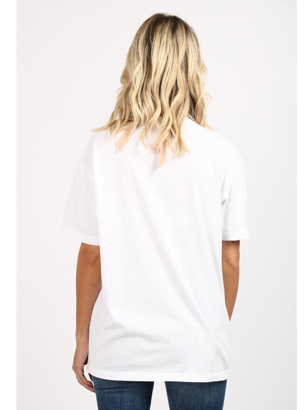 N°21 T-Shirt Girocollo in Cotone Bianca con Logo N°21 Nero Bianco