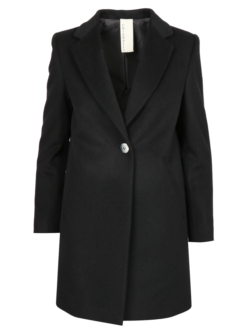 CHIARULLI Cappotto Corinne Monopetto in Lana Vergine Nero Nero