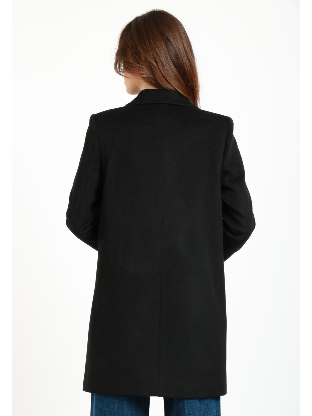 CHIARULLI Cappotto Corinne Monopetto in Lana Vergine Nero Nero