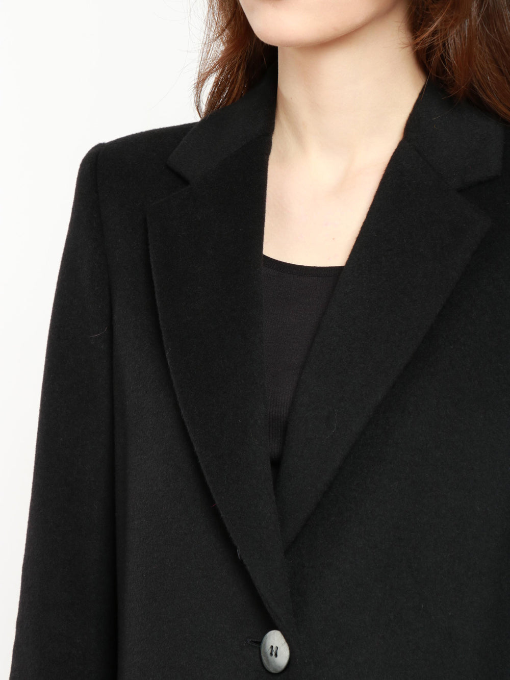 CHIARULLI Cappotto Corinne Monopetto in Lana Vergine Nero Nero