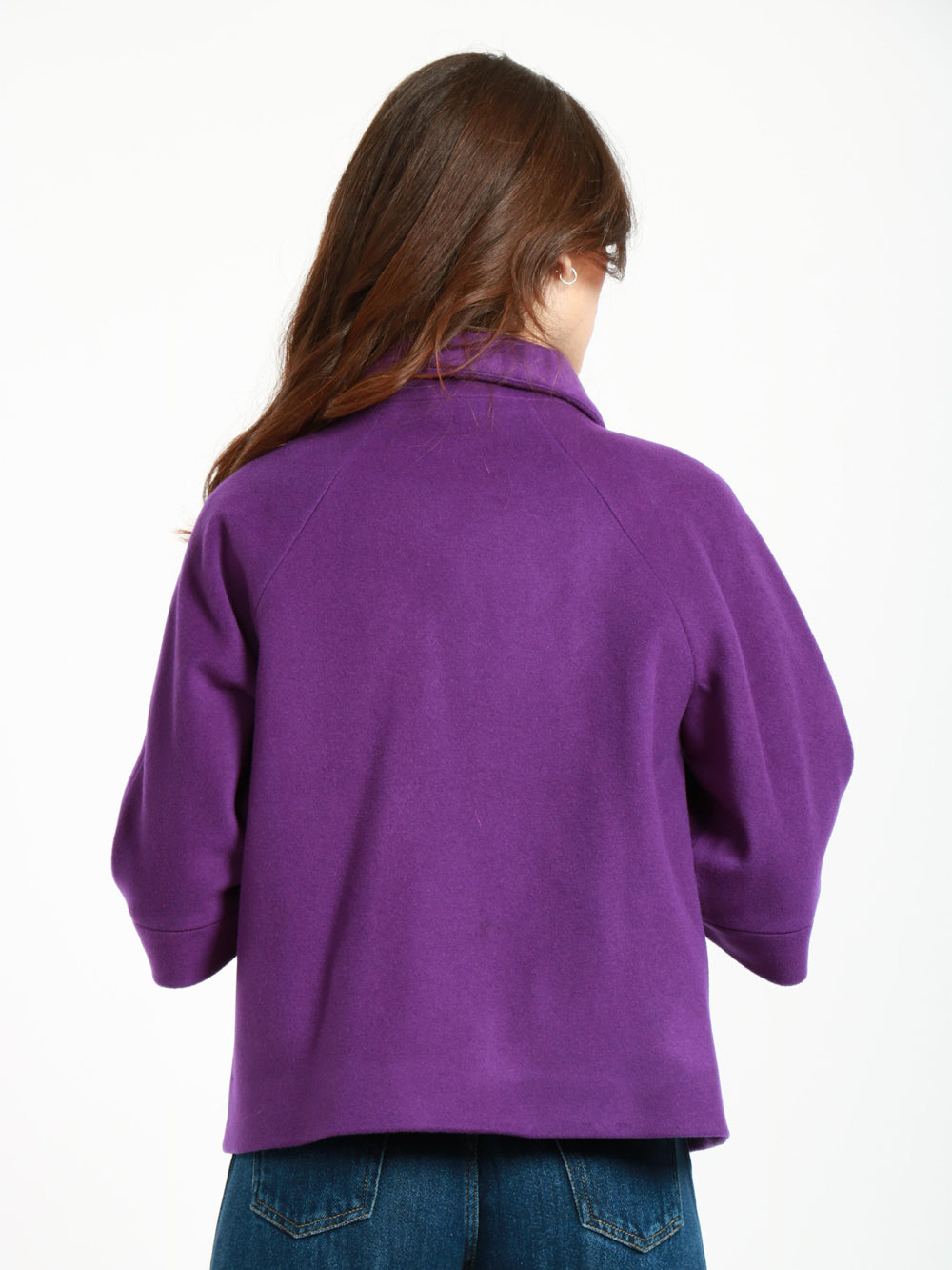 CHIARULLI Caban Tonya Monopetto in Lana Vergine Viola Viola