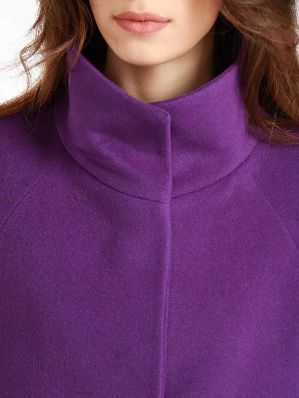 CHIARULLI Caban Tonya Monopetto in Lana Vergine Viola Viola