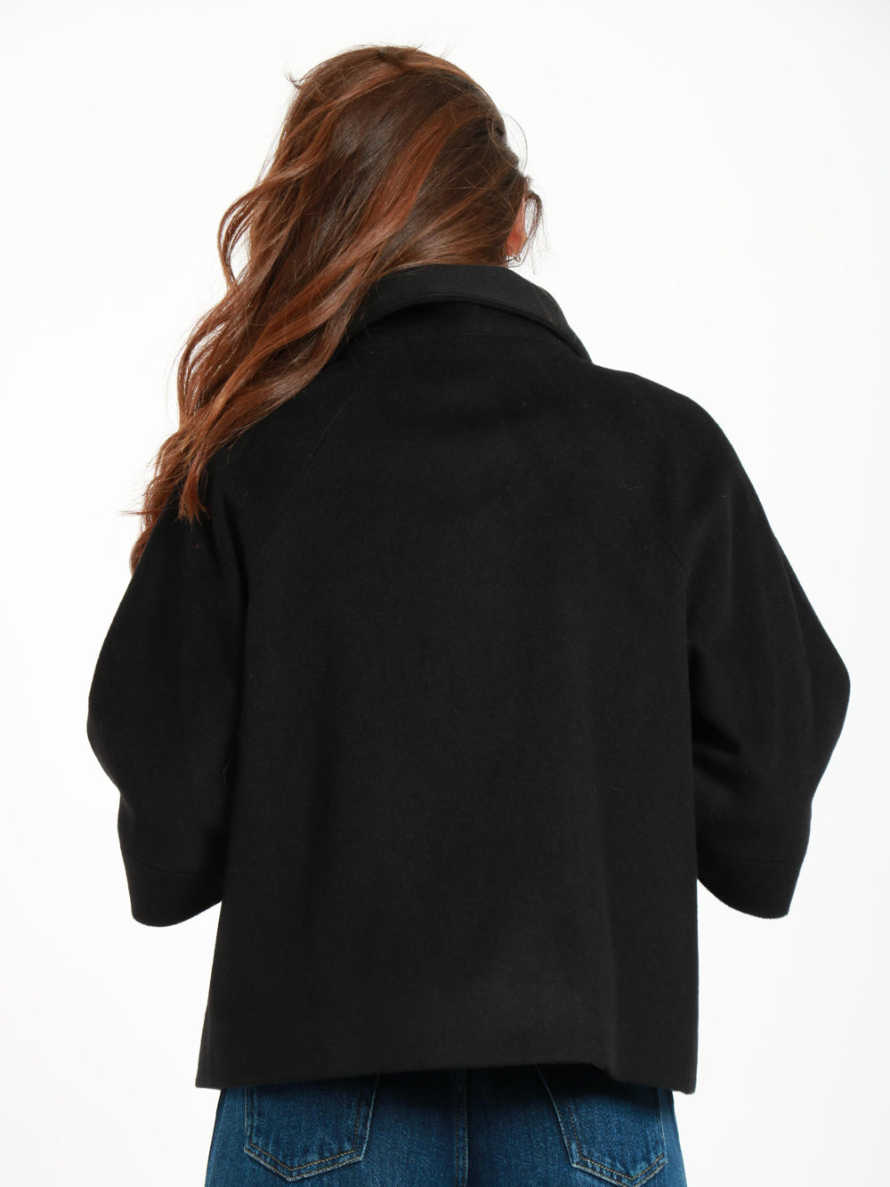 CHIARULLI Caban Tonya Monopetto in Lana Vergine Nero Nero