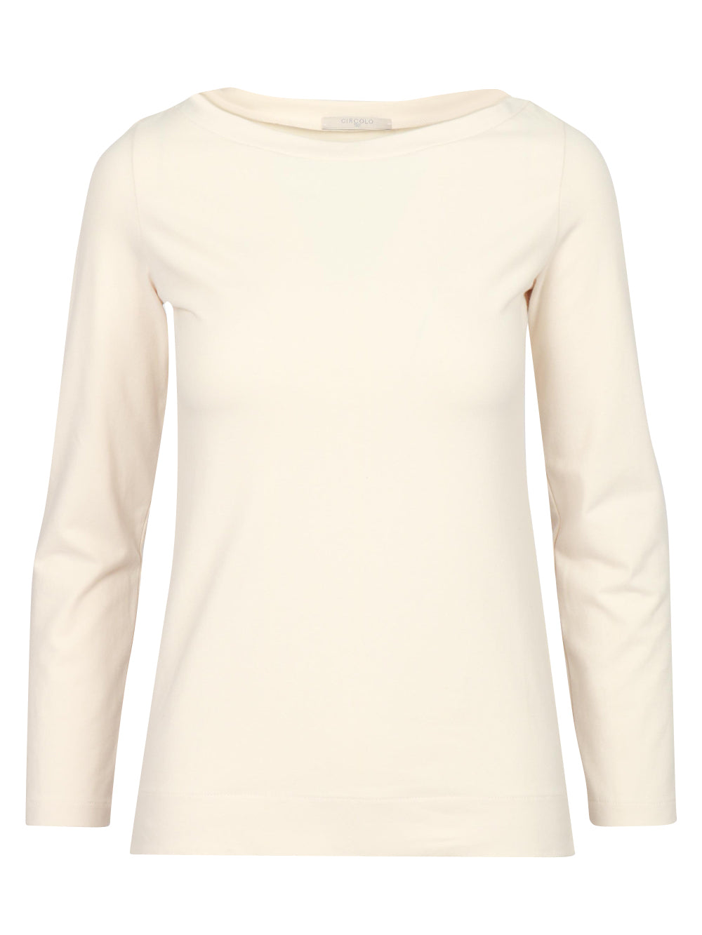 CIRCOLO 1901 T-Shirt in Cotone Crema con Maniche Lunghe Crema