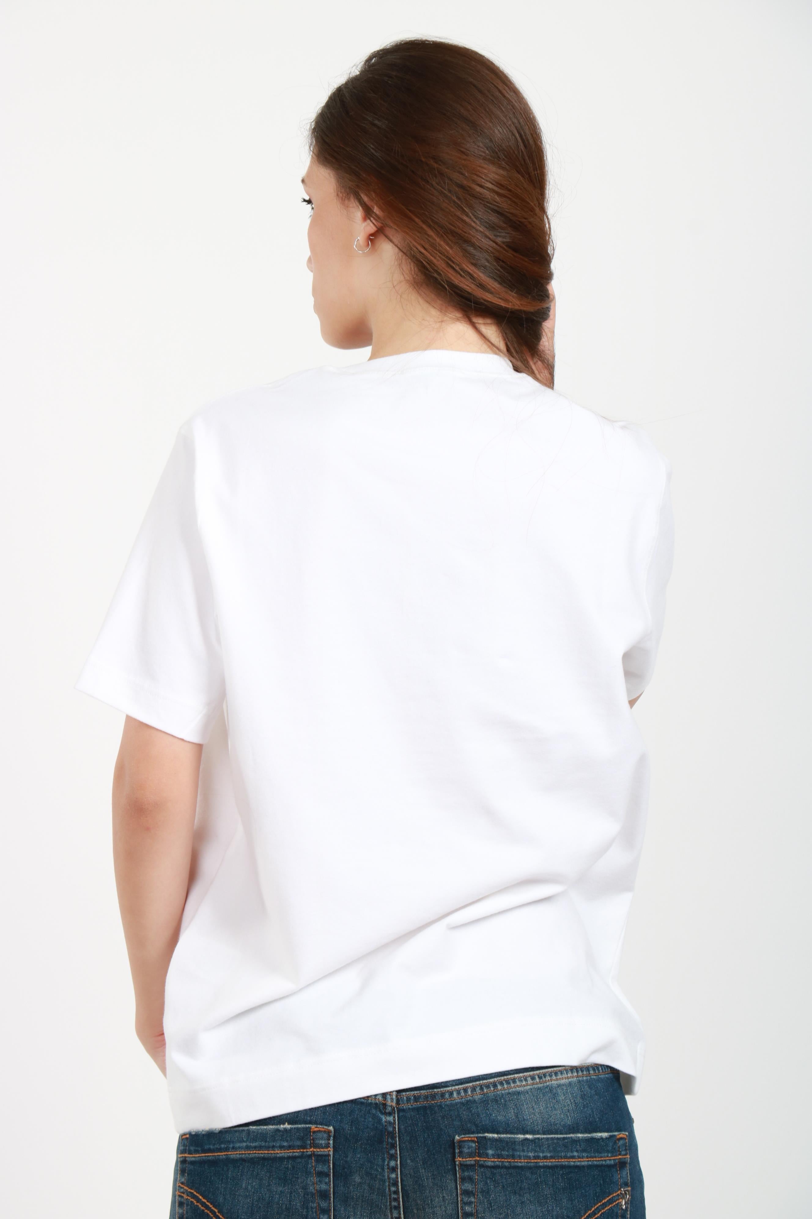 CIRCOLO 1901 T-Shirt Girocollo in Cotone Bianca Bianco ottico
