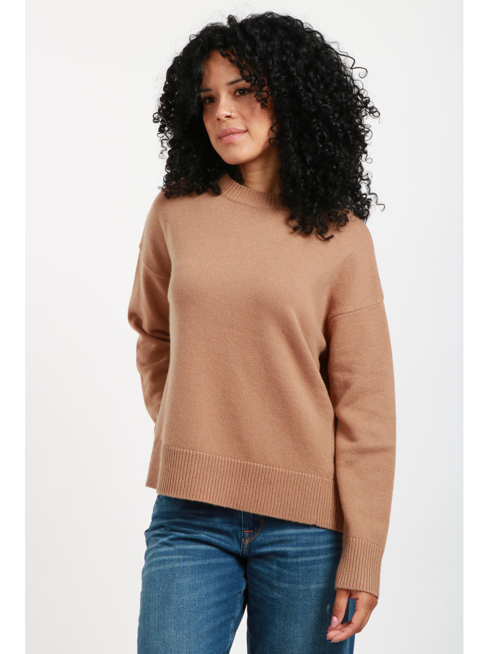 'S MAXMARA Maglia Venezia Girocollo in Misto Cashmere Nocciola Nocciola