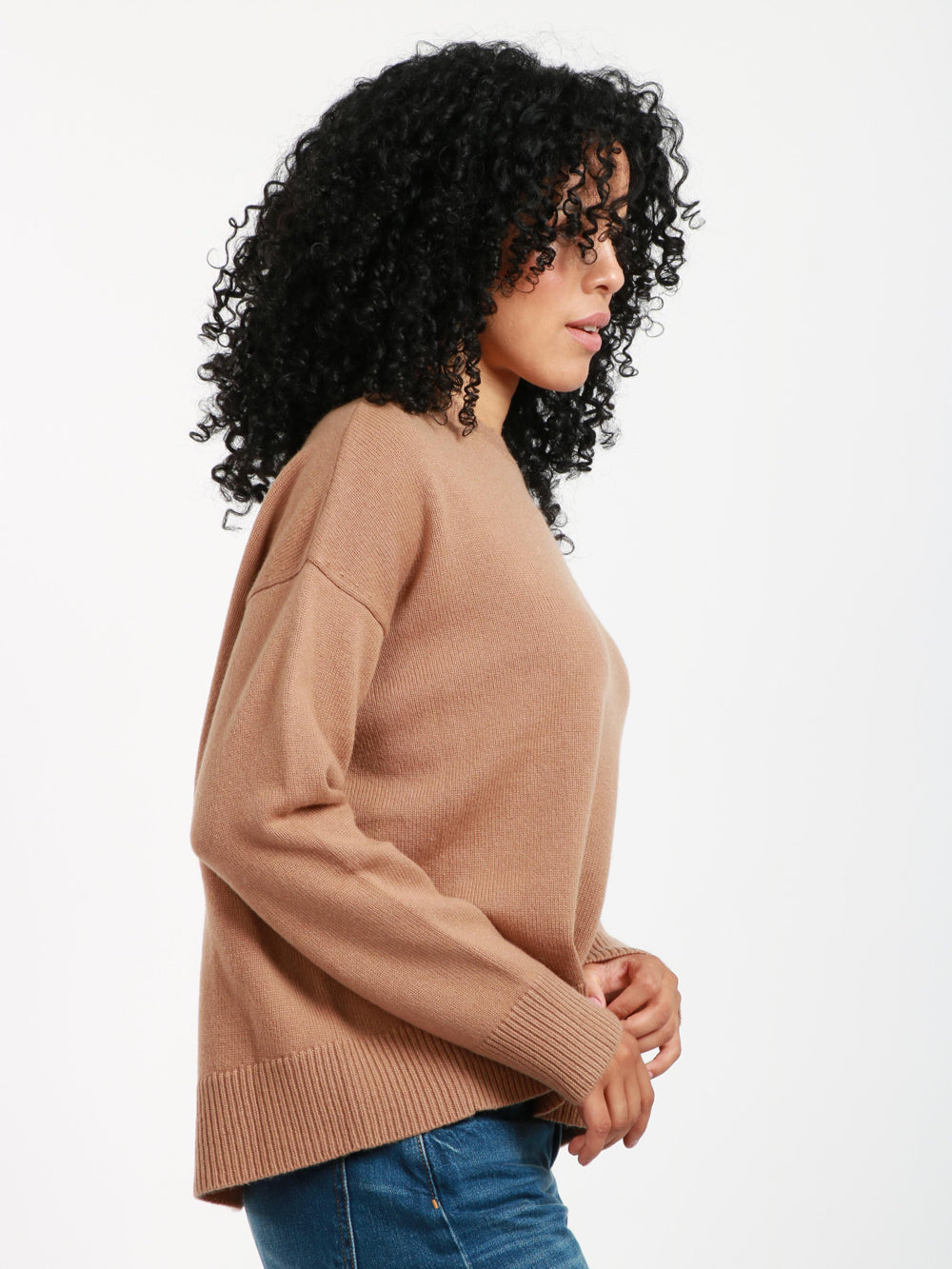 'S MAXMARA Maglia Venezia Girocollo in Misto Cashmere Nocciola Nocciola