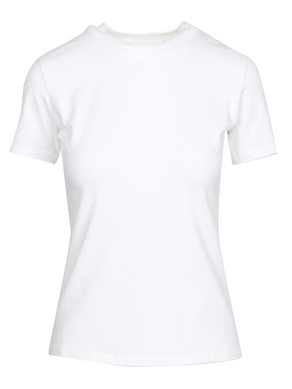 SPORTMAX T-Shirt Polder Girocollo in Cotone Bianca Bianco