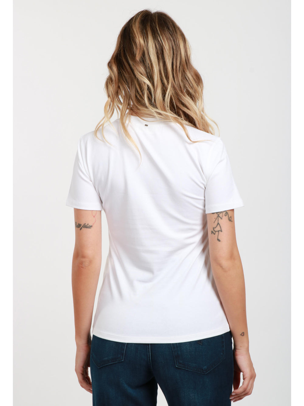 SPORTMAX T-Shirt Polder Girocollo in Cotone Bianca Bianco