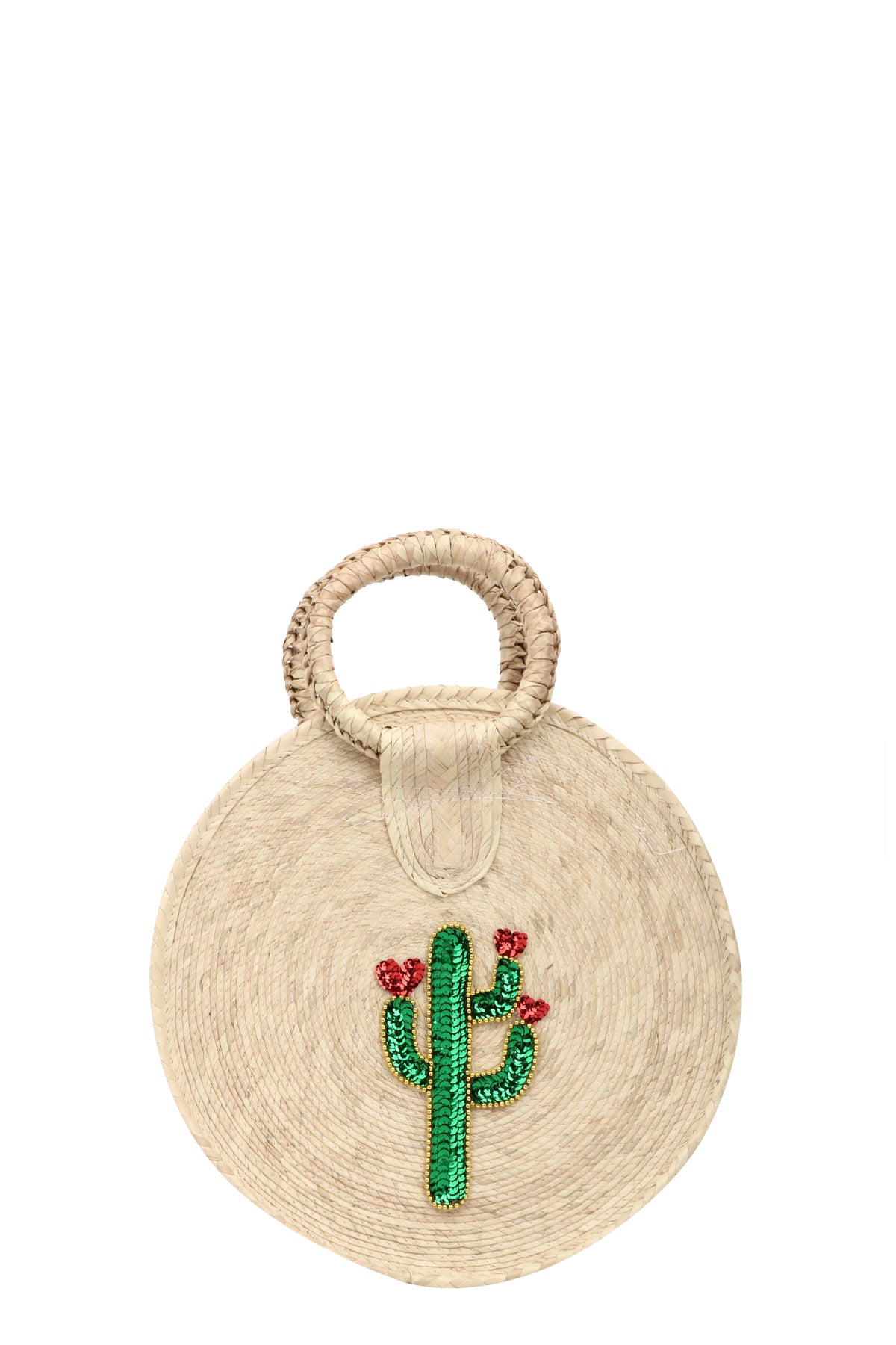Small Jute Handbag with Cactus
