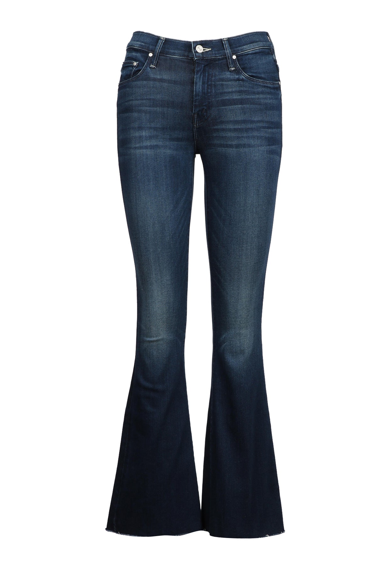 MOTHER WOMEN Jeans The Weekender Fray a Zampa Blu Scuro Denim Blu
