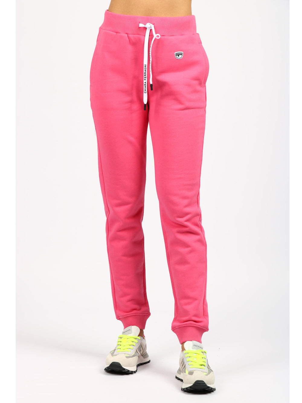 CHIARA FERRAGNI Pantalone di Tuta Eye Fucsia con Logo Fucsia