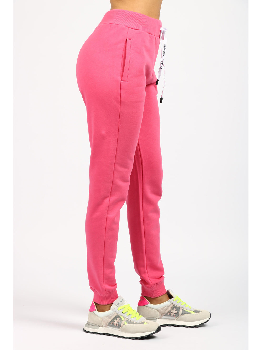 CHIARA FERRAGNI Pantalone di Tuta Eye Fucsia con Logo Fucsia