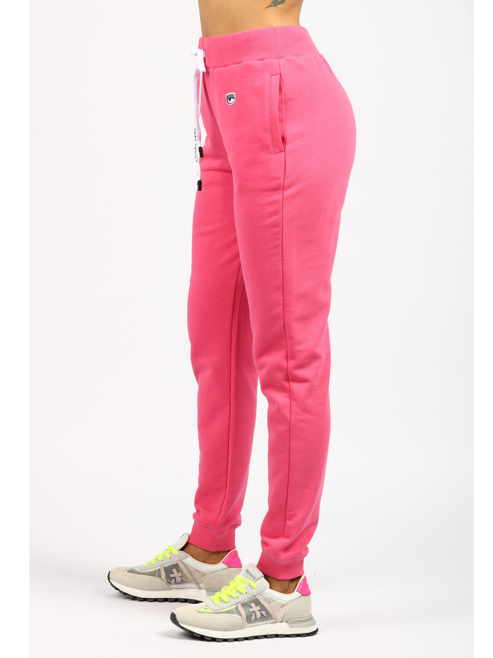 CHIARA FERRAGNI Pantalone di Tuta Eye Fucsia con Logo Fucsia