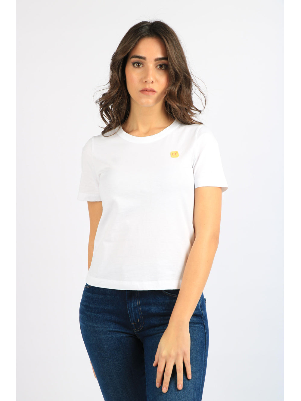 FORTE FORTE T-Shirt Girocollo Bianca con Logo all'Uncinetto Bianco