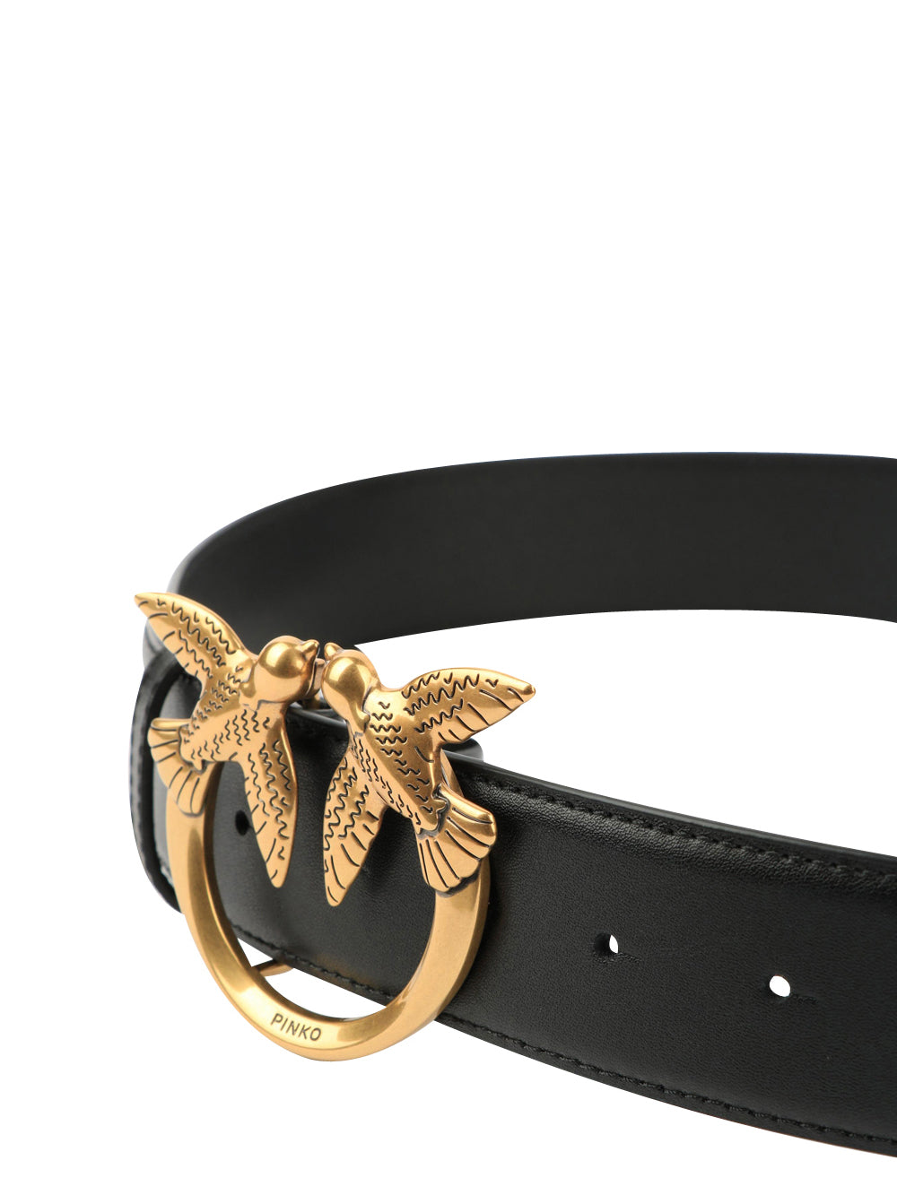 Love Berry Simply H4 Belt in Black Leather with Gold Buckle