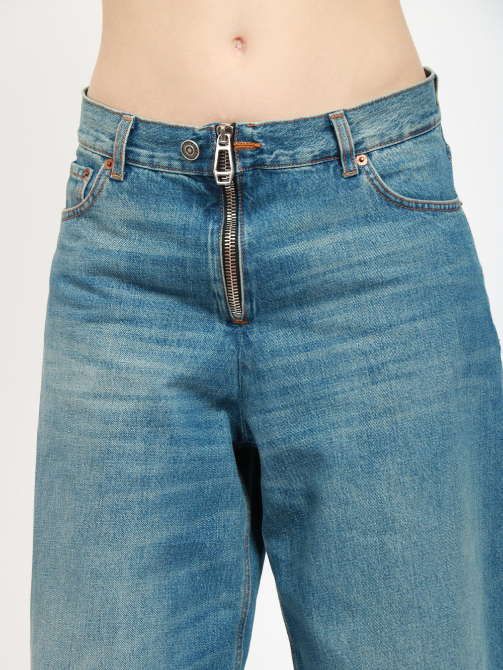 HAIKURE Jeans Bethany in Denim Blu con Zip Denim