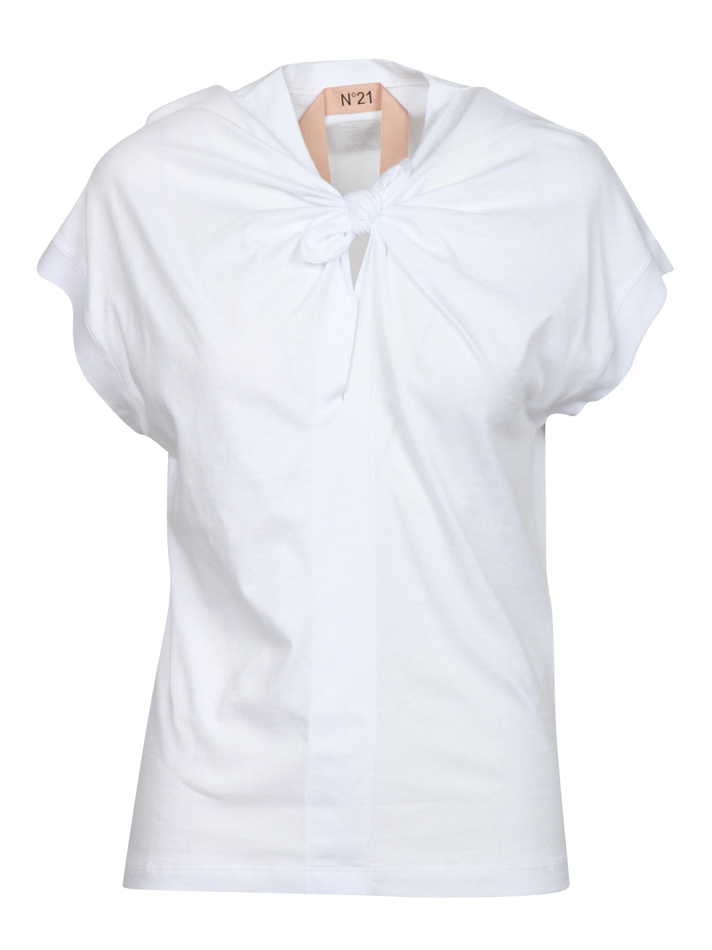 N°21 T-Shirt Girocollo Bianca con Nodo Bianco