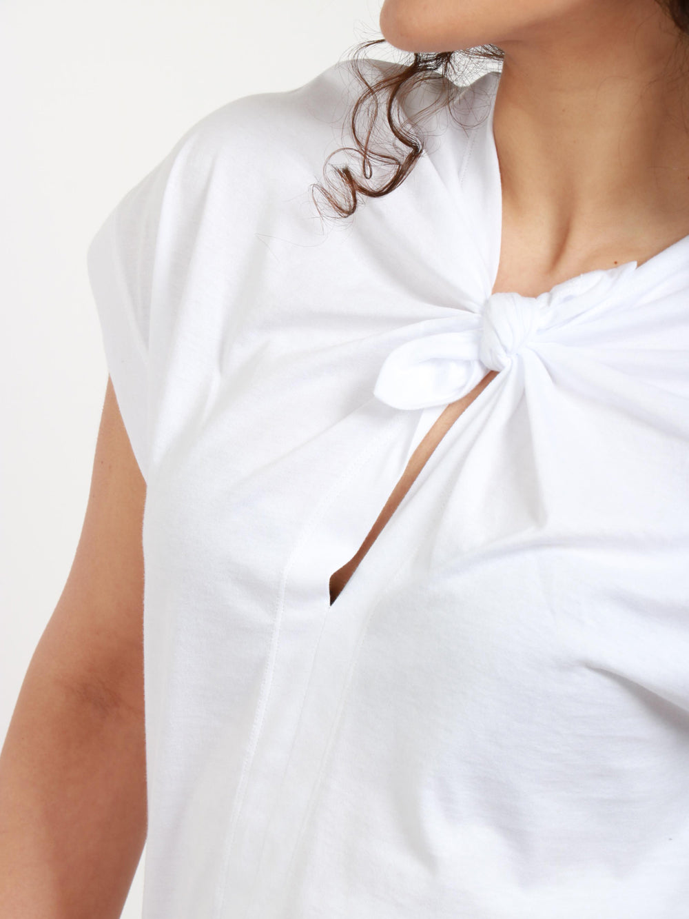 N°21 T-Shirt Girocollo Bianca con Nodo Bianco