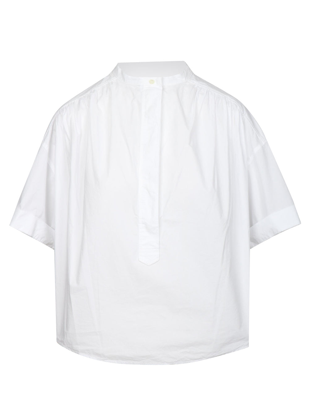 POMANDÈRE Blusa in Cotone Bianca con Maniche Corte Bianco